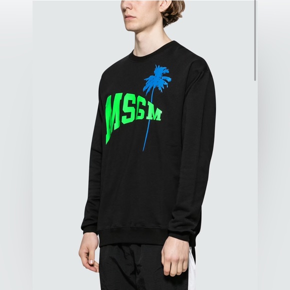 MSGM LOGO WITH PALM TREE PRINT SWEATSHIRT MENS - Picture 6 of 7